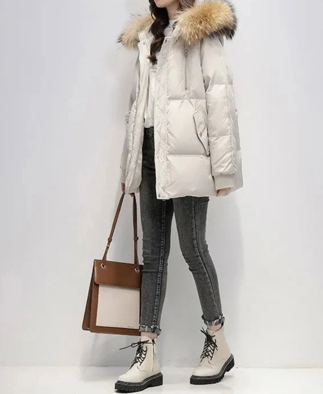 Levoire | Manteau d'hiver chaud avec fausse fourrure