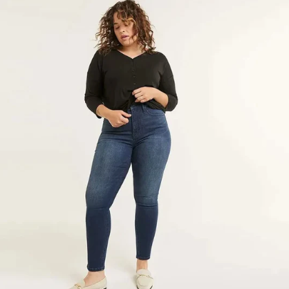 Levoire | Pantalons avec taille haute Bleu