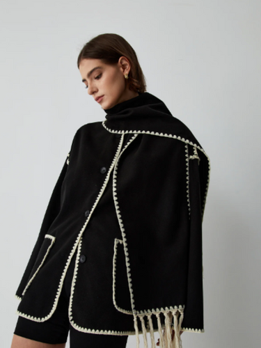 Levoire | Manteau Plus Chaud Avec Écharpe À Franges