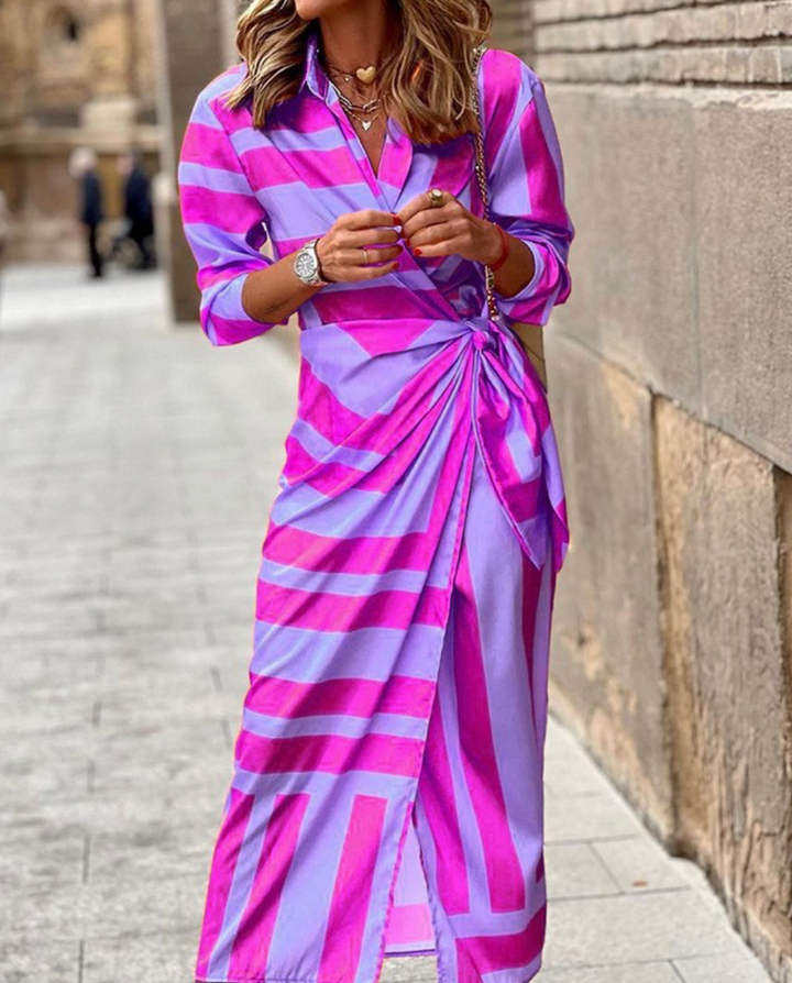 Levoire | Robe Portefeuille Imprimée Lilas