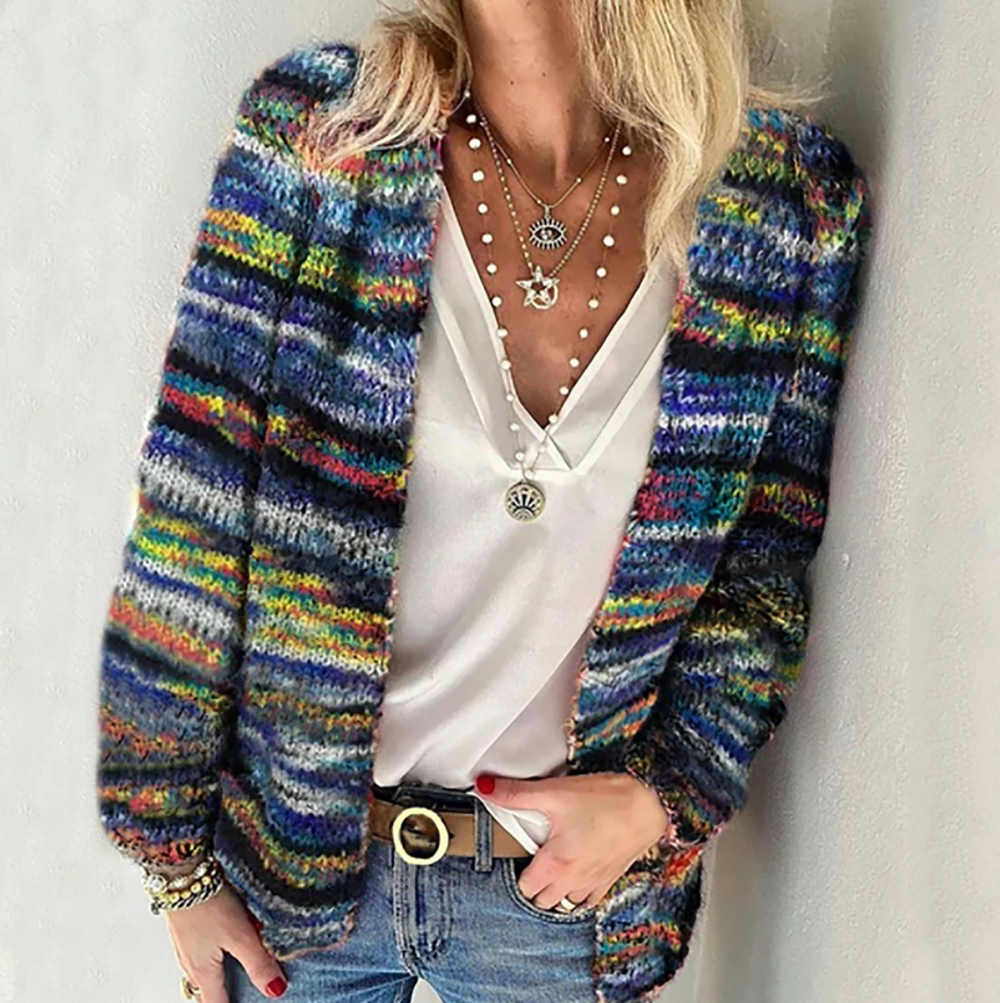 Levoire | Pull cardigan rayé Bleu