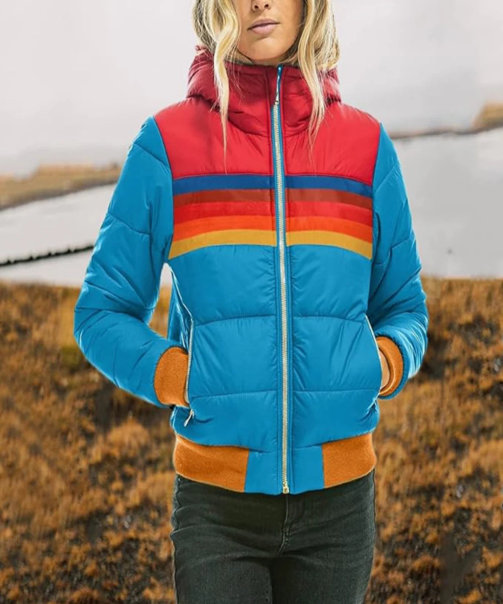Levoire | Parka Rétro Zippée en Fausse Fourrure Bleu
