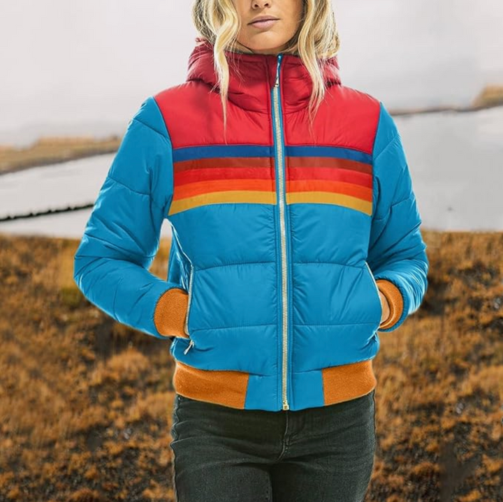 Levoire | Parka Rétro Avec Capuche En Fourrure Synthétique Pour Femmes Bleu