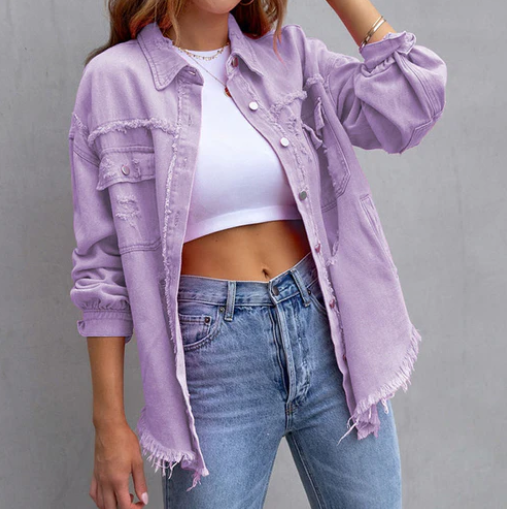Levoire | Veste En Jean Élégante Pour Femmes Lilas