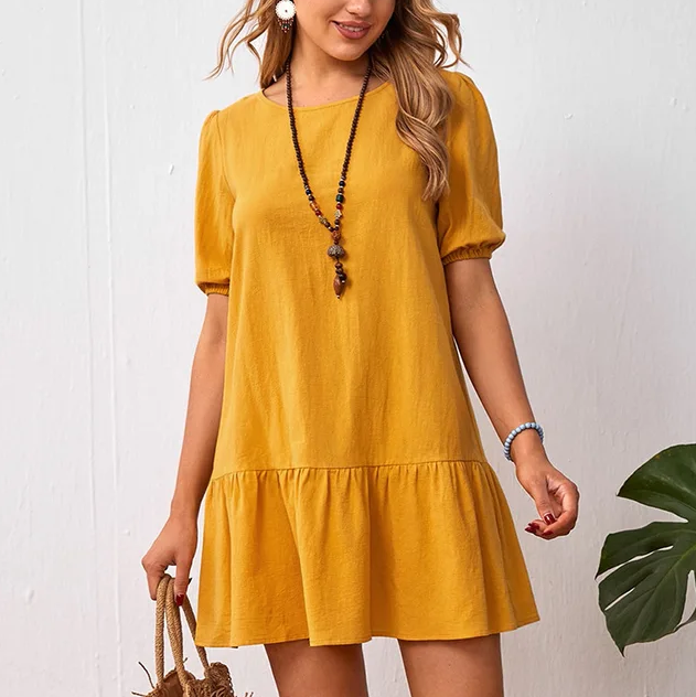 Levoire | Robe D'Été Décontractée Et Confortable Jaune