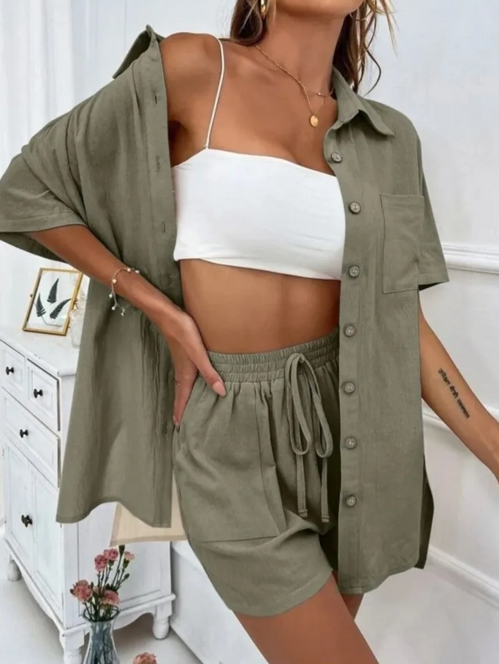 Levoire | Ensemble Deux Pièces Confortable Pour Femmes Khaki