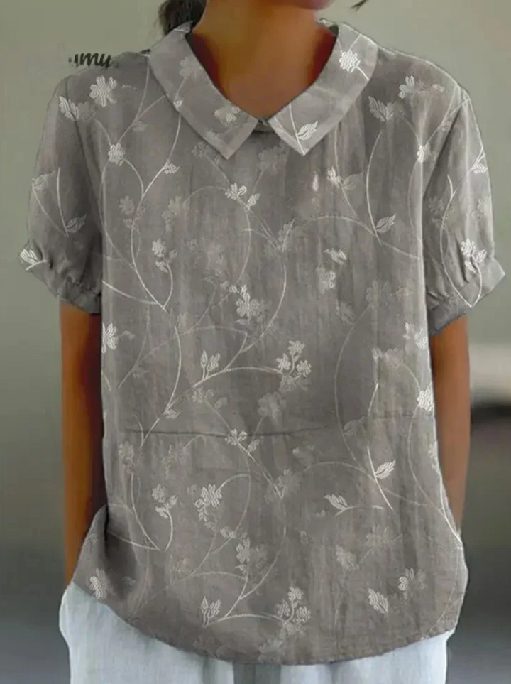 Levoire | Blouse Élégante Avec Motif Floral Pour Femmes Gris