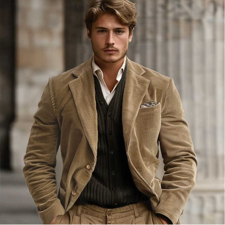 Levoire | Blazer En Corde Pour Hommes Khaki