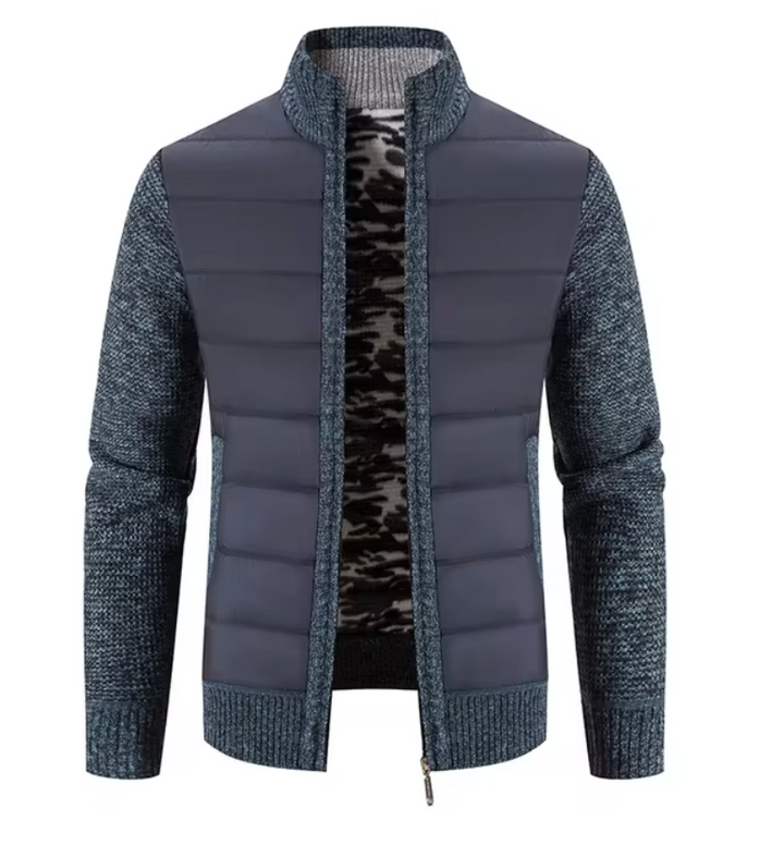 Levoire | Gilet à manches longues avec col montant en tricot Gris de mer