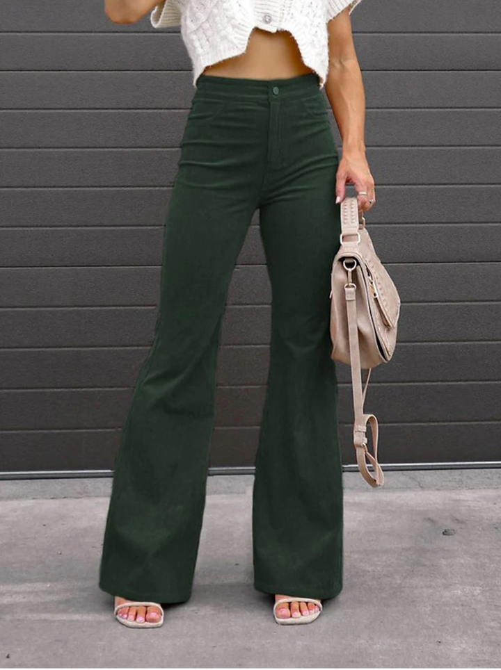 Levoire | Pantalon En Velours Côtelé Pour Femmes Vert