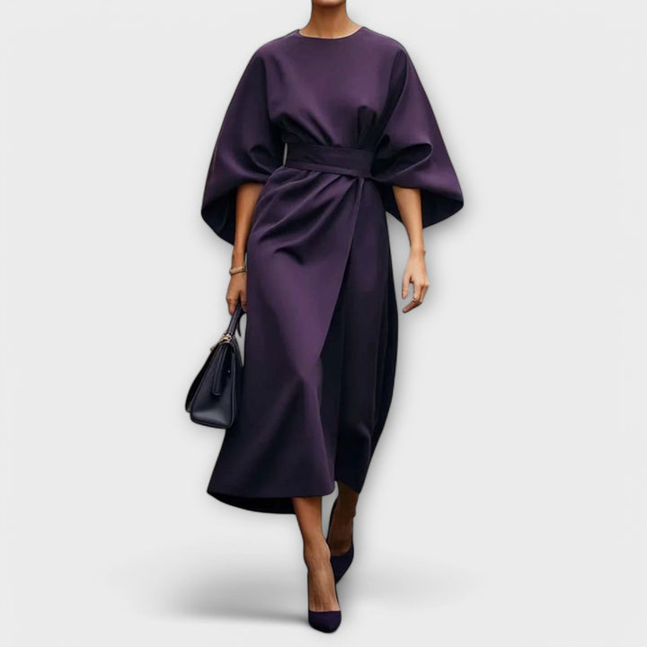 Levoire | Robe Élégante Avec Manches Violet