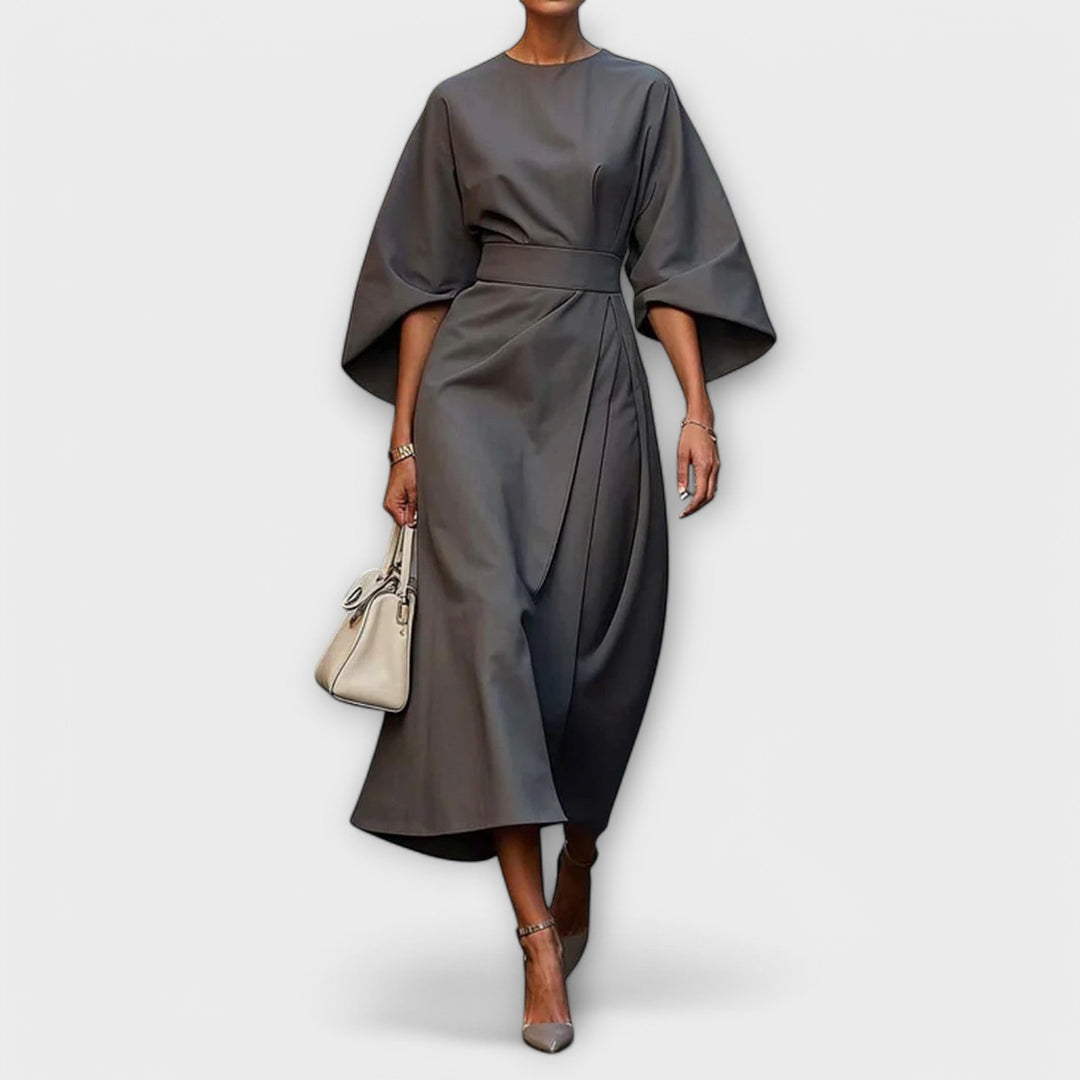 Levoire | Robe Élégante Avec Manches Gris