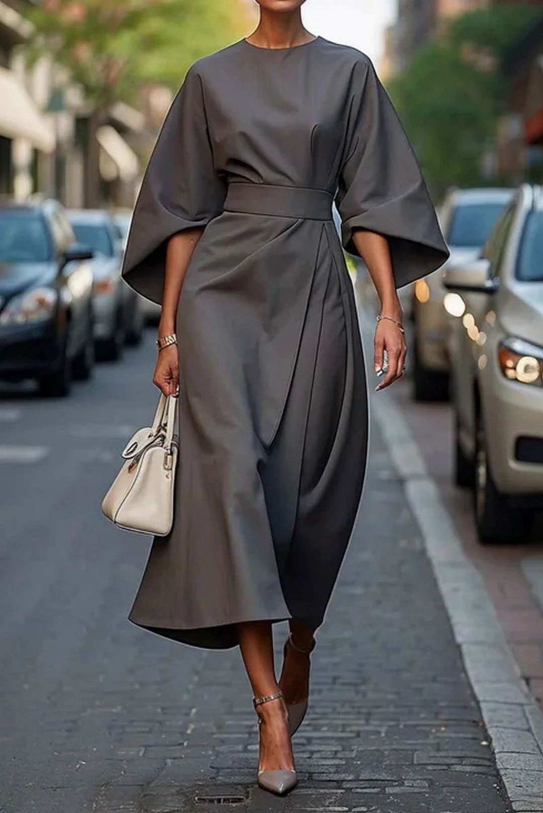 Levoire | Robe Intemporelle Avec Une Ligne Élégante Gris