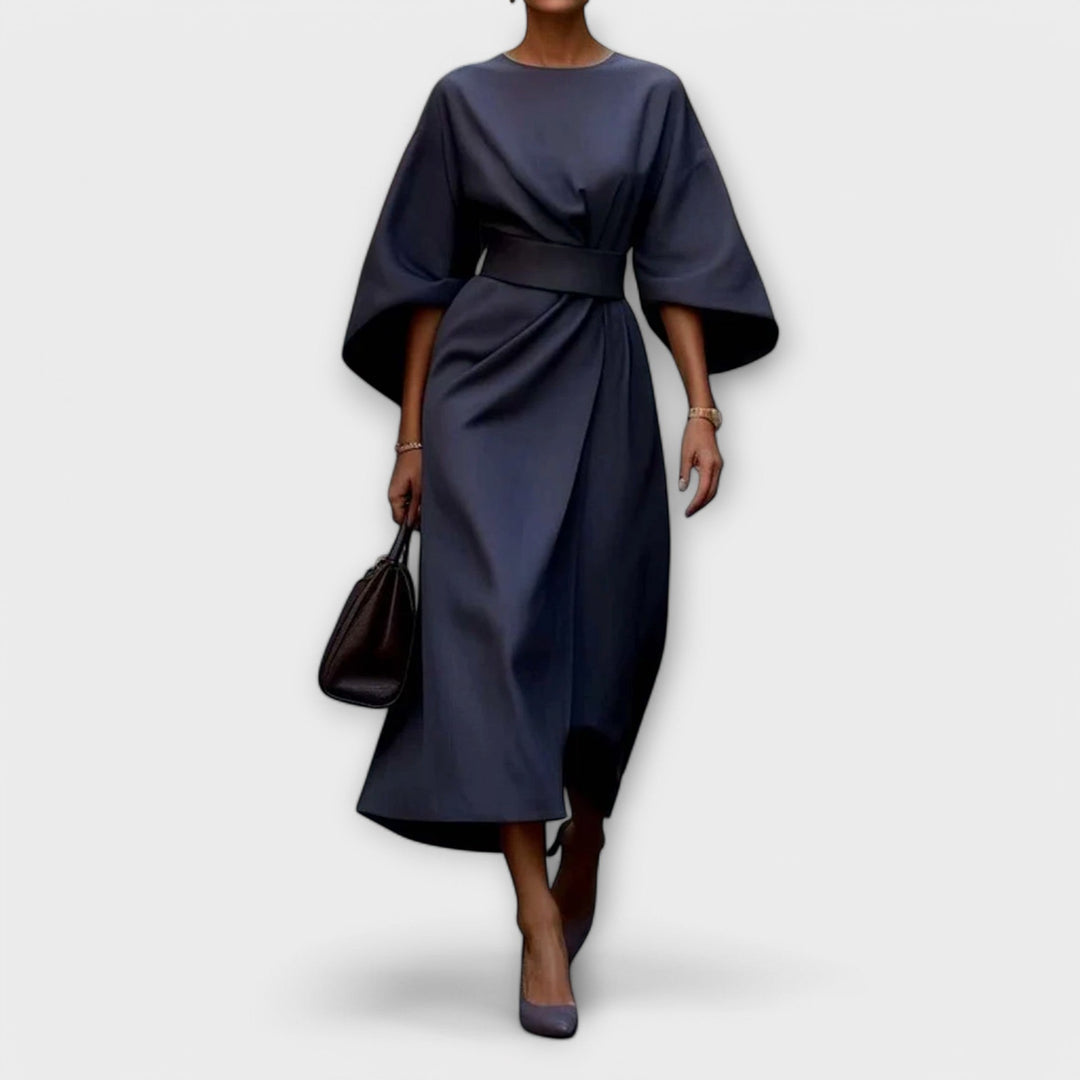 Levoire | Robe Élégante Avec Manches Bleu marine