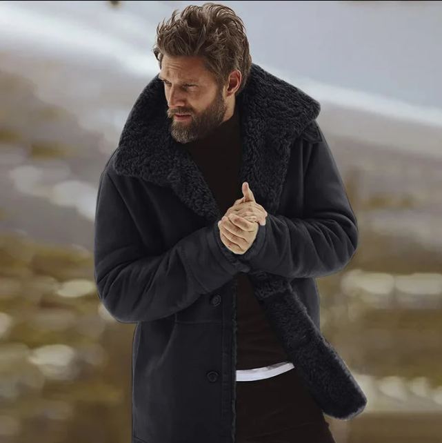 Levoire | Manteau Avec Col En Fourrure Noir