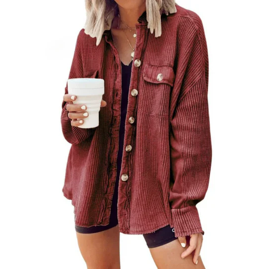 Levoire | Veste En Velours, Avec Capuche Irrégulière Rouge (Bujna épuisé)