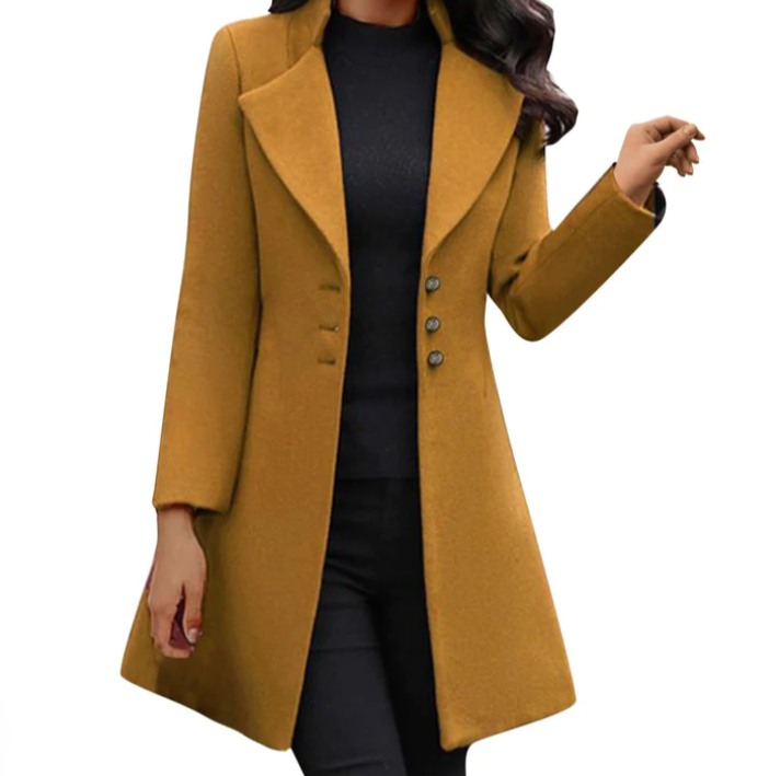 Levoire | Manteau italien en laine à manches longues Jaune