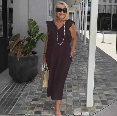 Levoire | Robe En Coton Et Lin Noir