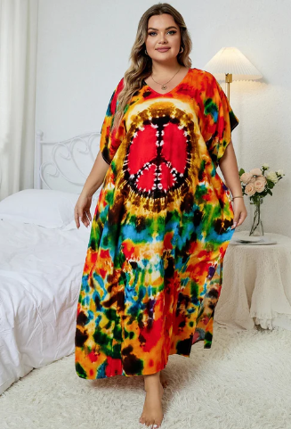 Levoire | Robe Boho Décontractée Multicolore Avec Décolleté En V