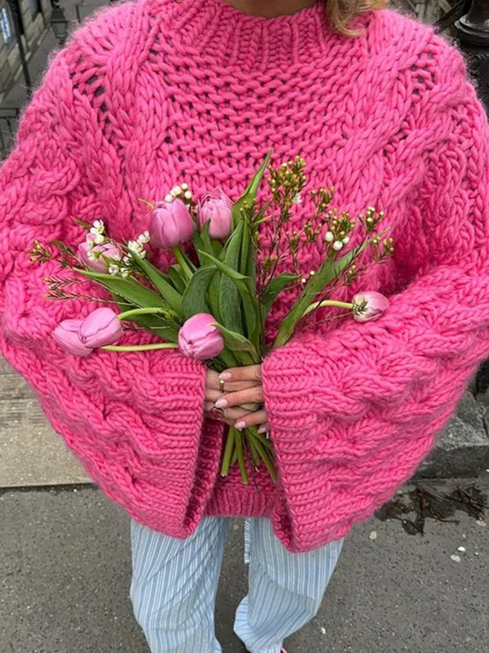 Levoire | Le Pull-Over En Tricot Surdimensionné Et Douillet Rosa Rouge (presque épuisé)