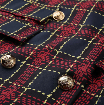 Levoire | Robe Blazer À Carreaux Avec Ceinture