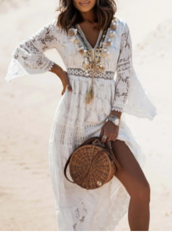Levoire | Robe Maxi Boho Blanc