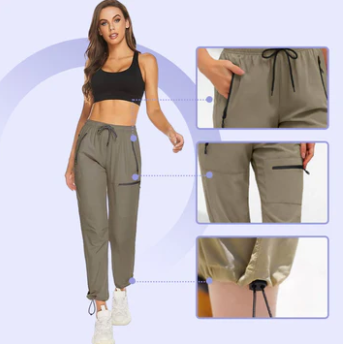 Levoire | Pantalon Randonnée Cargo Léger Séchage Rapide Khaki