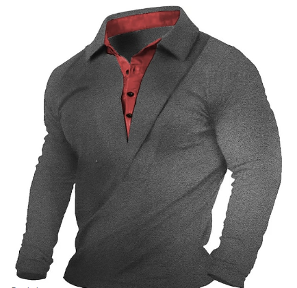Levoire | Chemise à manches longues slim fit à boutons gris foncé