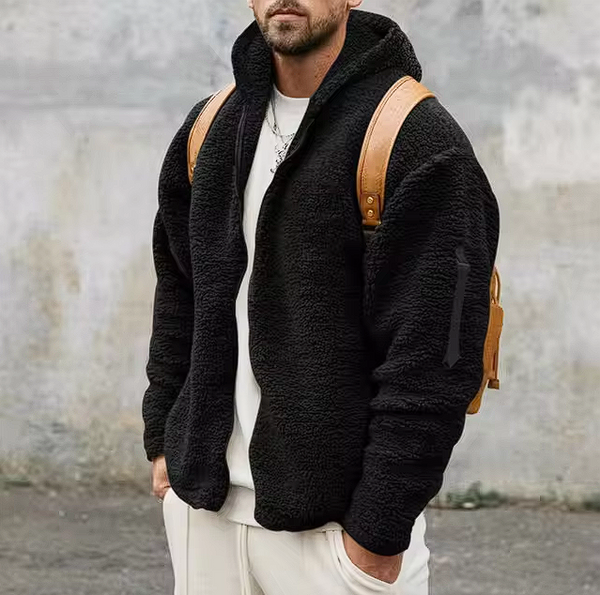 Levoire | Veste en polaire à manches longues avec capuche et zip Noir