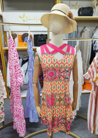 Levoire | Robe Mini Rose Avec Imprimé Mixte