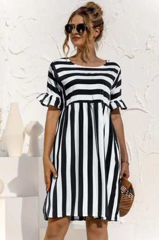 Levoire | Robe À Rayures Magique Noir