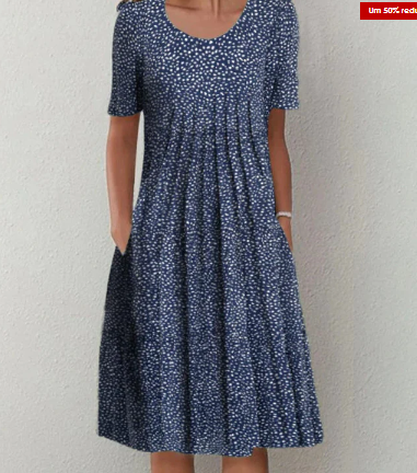 Levoire | Élégante Robe En Coton Points bleus