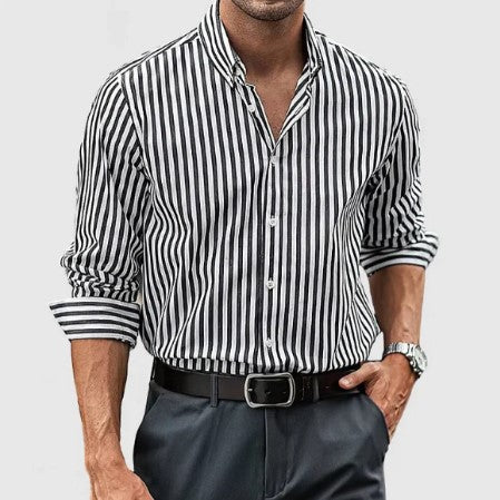 Levoire | Chemise En Coton Rayée Noir