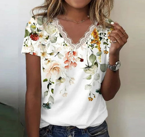 Levoire | T-Shirt Blumenzauber Avec Décolleté En V