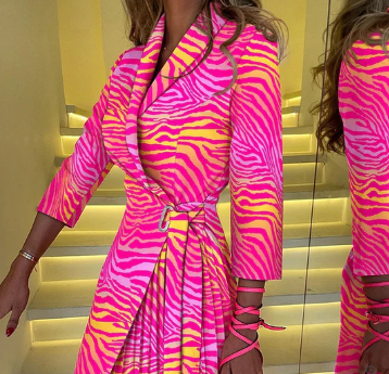 Levoire | Robe Blazer Avec Impression Patchwork Poisson Rouge MULTI