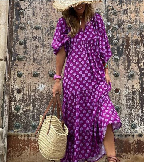Levoire | Robe Maxi Avec Impression Vintage Style 4
