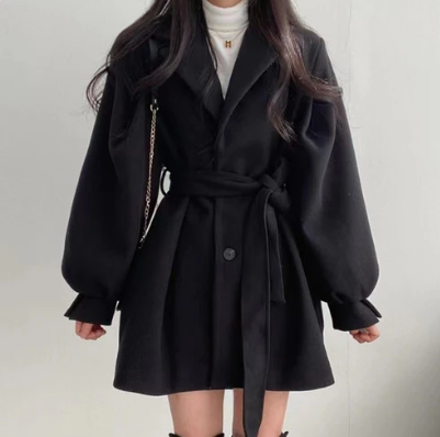 Levoire | Manteau En Laine À Dentelle Noir
