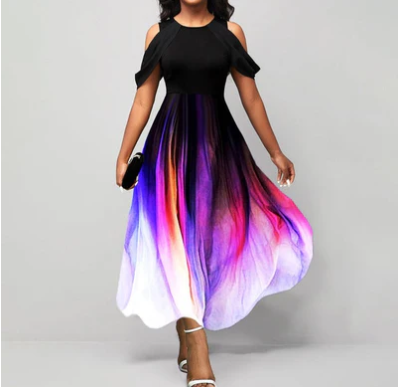 Levoire | Robe Midi Artistique Avec Des Manches Drapées