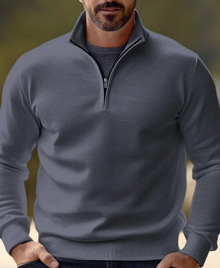 Levoire | Pull Confortable À Quart De Zip Pour Hommes Gris foncé