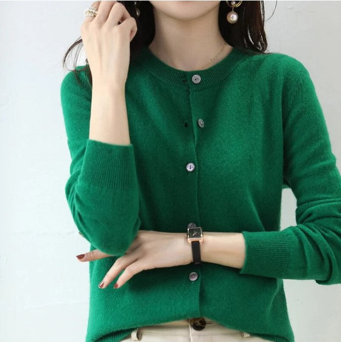 Levoire | Fine Cardigan Pour Le Printemps Vert foncé