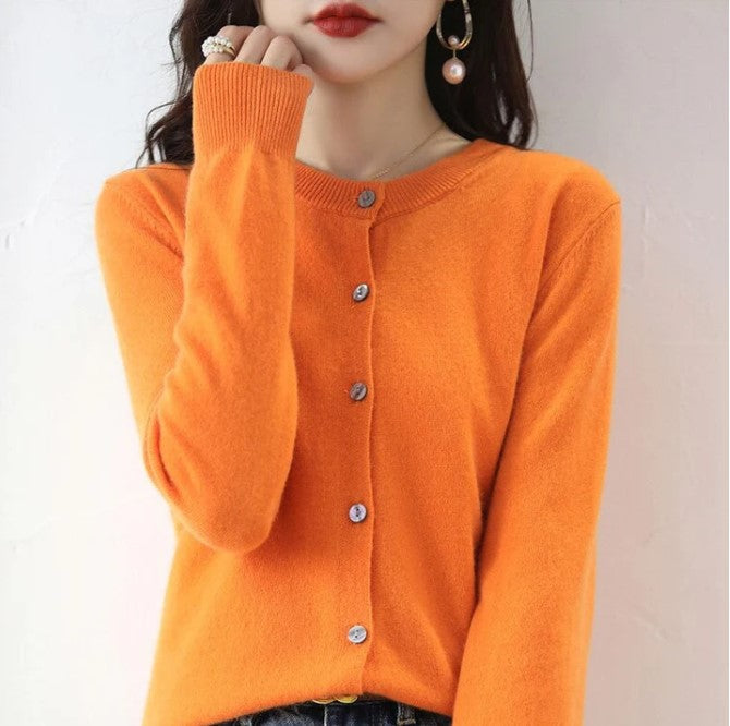 Levoire | Fine Cardigan Pour Le Printemps Orange