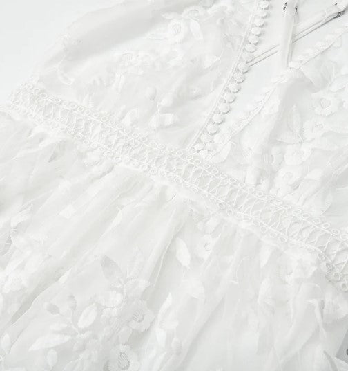 Levoire | Robe Cocktail En Mesh Avec Broderie Florale