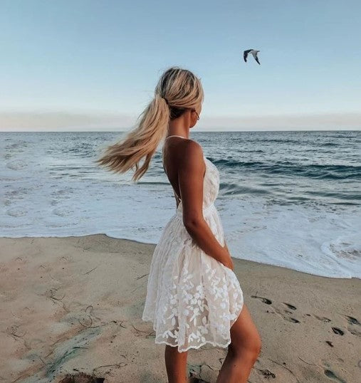 Levoire | Robe Cocktail En Mesh Avec Broderie Florale