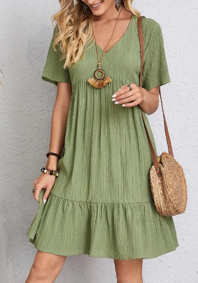 Levoire | Robe Cocktail Dentelle Décolleté V Vert clair