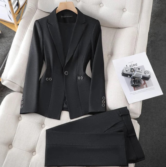 Levoire | Ensemble Élégant De Blazer Et Pantalon Noir