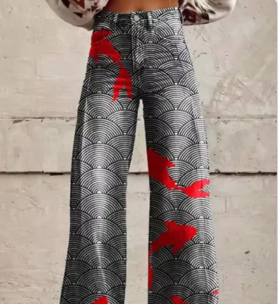 Levoire | Vêtements Avec Impression Colorée Gris et rouge