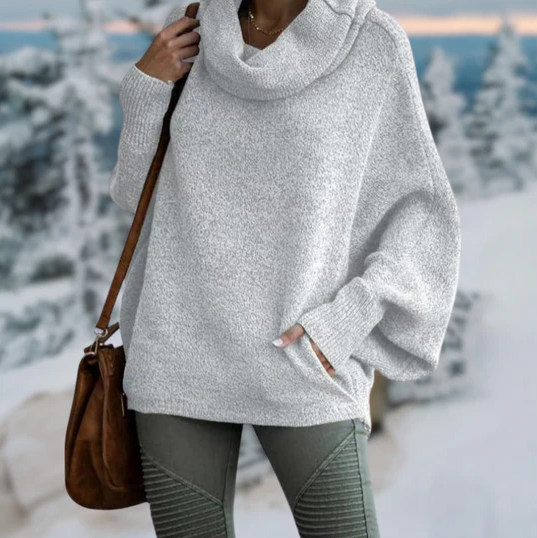 Levoire | Pull À Col Roulé Élégant Avec Col Gris clair