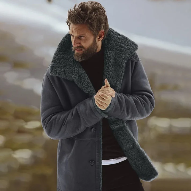 Levoire | Manteau Avec Col En Fourrure Gris
