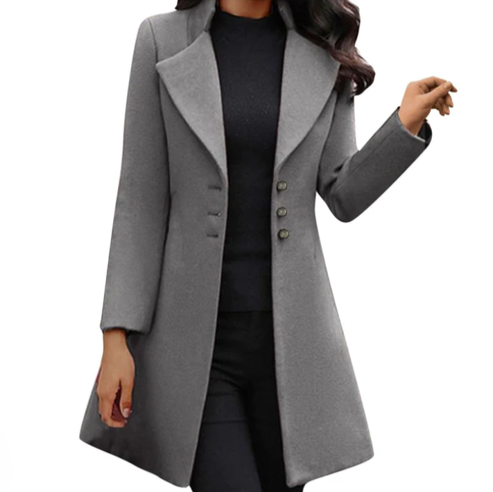 Levoire | Manteau italien en laine à manches longues Gris