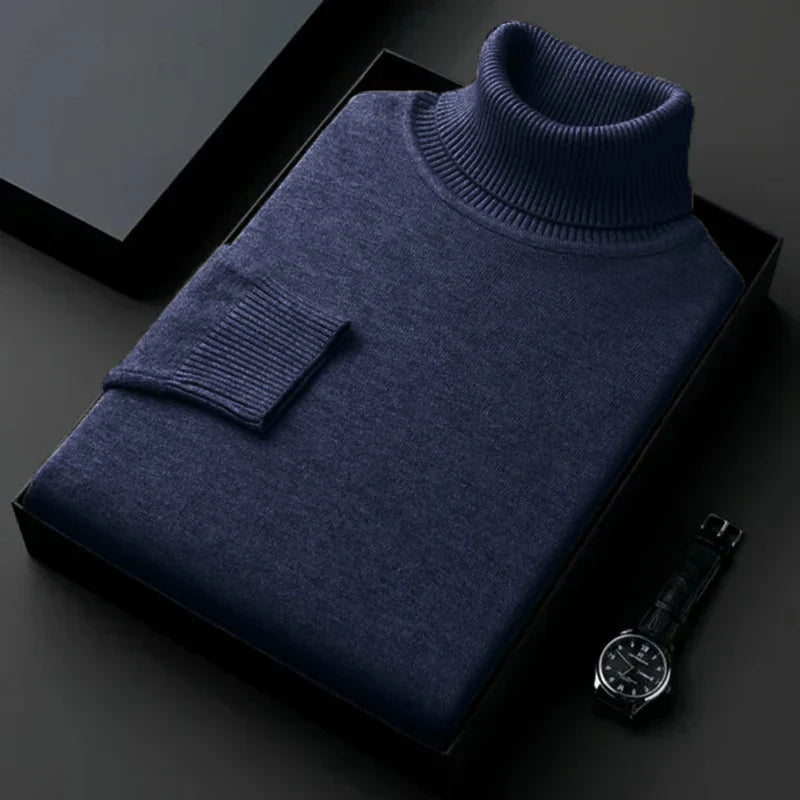 Levoire | Pull À Col Roulé Pour Hommes Bleu foncé